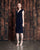 Alexander by Daymor - 869 Embellished Ruched V-neck Sheath Dress In Blue