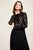 Tadashi Shoji - Jewel Long Sleeves A-Line Dress In Black and Neutral