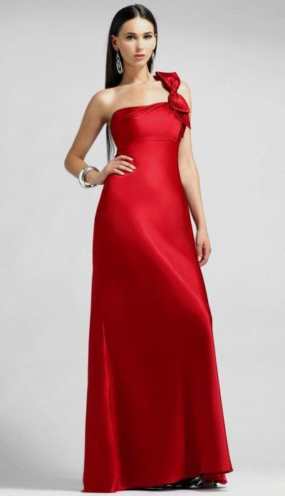 Alexia Designs - 870 One Shoulder Charmeuse A-line Dress In Red