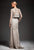Park 108 - Long Sleeve Illusion Bolero with Soutache Long Gown 8705 In Silver