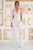 Tadashi Shoji - Plunging Lace Bodice Halter Jumpsuit In White
