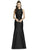 Alfred Sung - D734 Bow Accented Cutout Back Trumpet Dress In Black