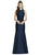 Alfred Sung - D734 Bow Accented Cutout Back Trumpet Dress In Blue