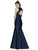 Alfred Sung - D734 Bow Accented Cutout Back Trumpet Dress In Blue