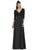 Alfred Sung - D736 Bow Accent Quarter Length Sleeve A Line Dress In Black