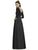 Alfred Sung - D736 Bow Accent Quarter Length Sleeve A Line Dress In Black