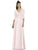 Alfred Sung - D736 Bow Accent Quarter Length Sleeve A Line Dress In Pink