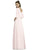 Alfred Sung - D736 Bow Accent Quarter Length Sleeve A Line Dress In Pink