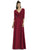 Alfred Sung - D736 Bow Accent Quarter Length Sleeve A Line Dress In Red