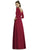 Alfred Sung - D736 Bow Accent Quarter Length Sleeve A Line Dress In Red
