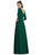 Alfred Sung - D736 Bow Accent Quarter Length Sleeve A Line Dress In Green