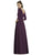 Alfred Sung - D736 Bow Accent Quarter Length Sleeve A Line Dress In Purple