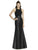 Alfred Sung - D737 Sleeveless Halter Mikado Trumpet Dress In Black