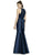 Alfred Sung - D737 Sleeveless Halter Mikado Trumpet Dress In Blue