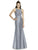 Alfred Sung - Sleeveless Jewel Mikado Trumpet Dress D737 In Silver