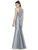 Alfred Sung - Sleeveless Jewel Mikado Trumpet Dress D737 In Silver