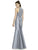 Alfred Sung - D737 Sleeveless Halter Mikado Trumpet Dress In Silver