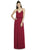 Alfred Sung - D739 V-Neck Blouson A-Line Evening Dress In Red