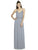 Alfred Sung - D739 V-Neck Blouson A-Line Evening Dress In Gray