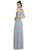 Alfred Sung - D739 V-Neck Blouson A-Line Evening Dress In Gray