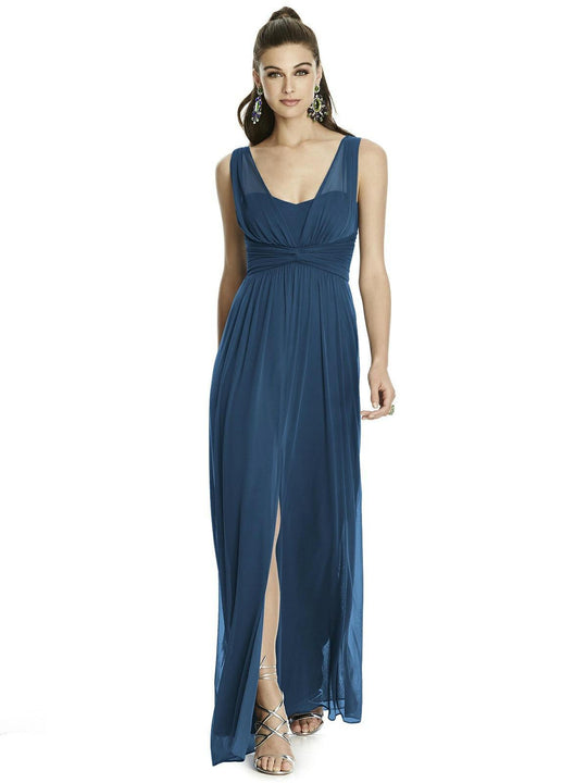 Alfred Sung - D740 Shirred Sweetheart Empire Evening Dress In Blue