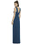 Alfred Sung - D740 Shirred Sweetheart Empire Evening Dress In Blue