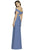 Dessy Collection - 2987 Off-Shoulder Crisscross Back Dress In Blue