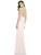 Dessy Collection - 2995 Scalloped Halter Strap Lace Sheath Dress In Pink