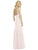 After Six - 6758 Bateau Neck Crepe Trumpet Gown In Pink