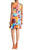 Donna Ricco - DR50764 Multi Print Bateau Stretch Crepe Sheath Dress In Orange and Multi-Color