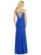 After Six - 6759 Lux Chiffon Halter Trumpet Dress In Blue