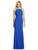 After Six - 6759 Lux Chiffon Halter Trumpet Dress In Blue