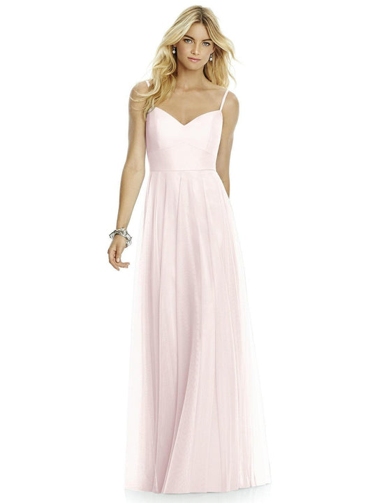 After Six - 6766 Sweetheart Soft Tulle Spaghetti Straps Dress In Pink