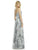 After Six - 6766PRNT Sweetheart Pleated A-Line Evening Dress In Gray