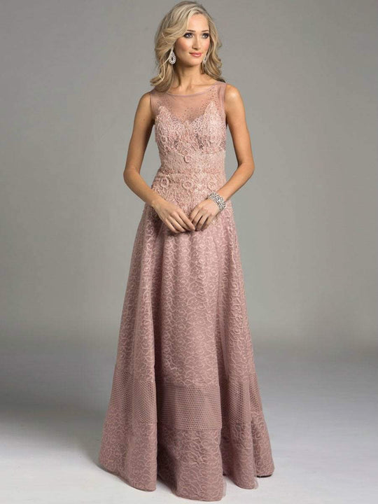 Lara Dresses - Captivating A-Line Lace Dress 32977, Pink