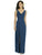 Social Bridesmaids - 8180 Sleeveless V-Neck Evening Dress with Slit In Blue