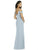 Social Bridesmaids - 8183 V-Neck Empire Evening Dress In Gray