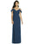 Social Bridesmaids - 8183 V-Neck Empire Evening Dress In Blue
