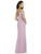 Social Bridesmaids - 8183 V-Neck Empire Evening Dress In Pink