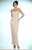 Daymor Couture - Floral Lace Sheath Gown 878 in Neutral
