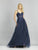 Dave & Johnny - A8806 Sleeveless Laced A-line Gown In Blue