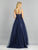 Dave & Johnny - A8806 Sleeveless Laced A-line Gown In Blue