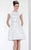 Theia - 881242 Cap Sleeve Bateau Jacquard Bridal Dress in White