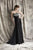 Theia - Strapless Sequined Long Gown 881301 in Black