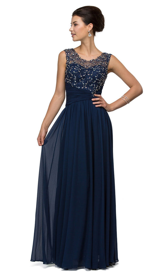 Asymmetrically Ruched Illusion A-Line Prom Dress - ADASA