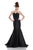 Theia - 882041 Asymmetrical Front Sequined Evening Dress  in Black