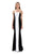 Theia - 882253 Sleek Strapless Panel Evening Dress in Black and White