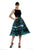 Theia - 882259 Cerulean Pleated Cocktail Dress in Black, Multi-Color, Print