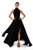 Theia - High Neckline Chiffon Long Dress 882286 in Black