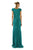 Theia - Sequined Cap Sleeve Gown 882361 in Green